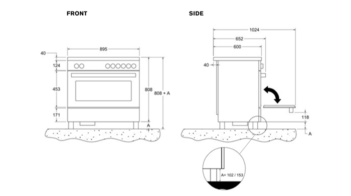 90 cm Air-Tec cooker with induction top and integrated hood, electronic oven | Bertazzoni